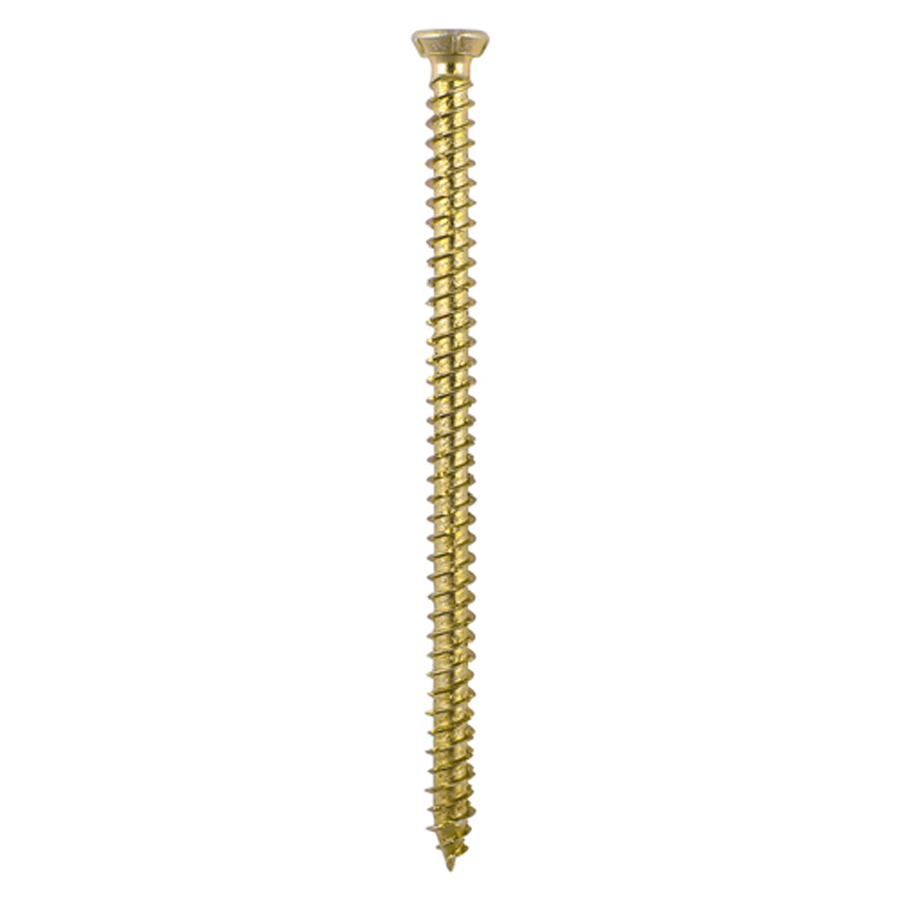 Timco 00080TCONP 7.5mm x 80mm Yellow Flat Countersunk Concrete Screw Pack of 5