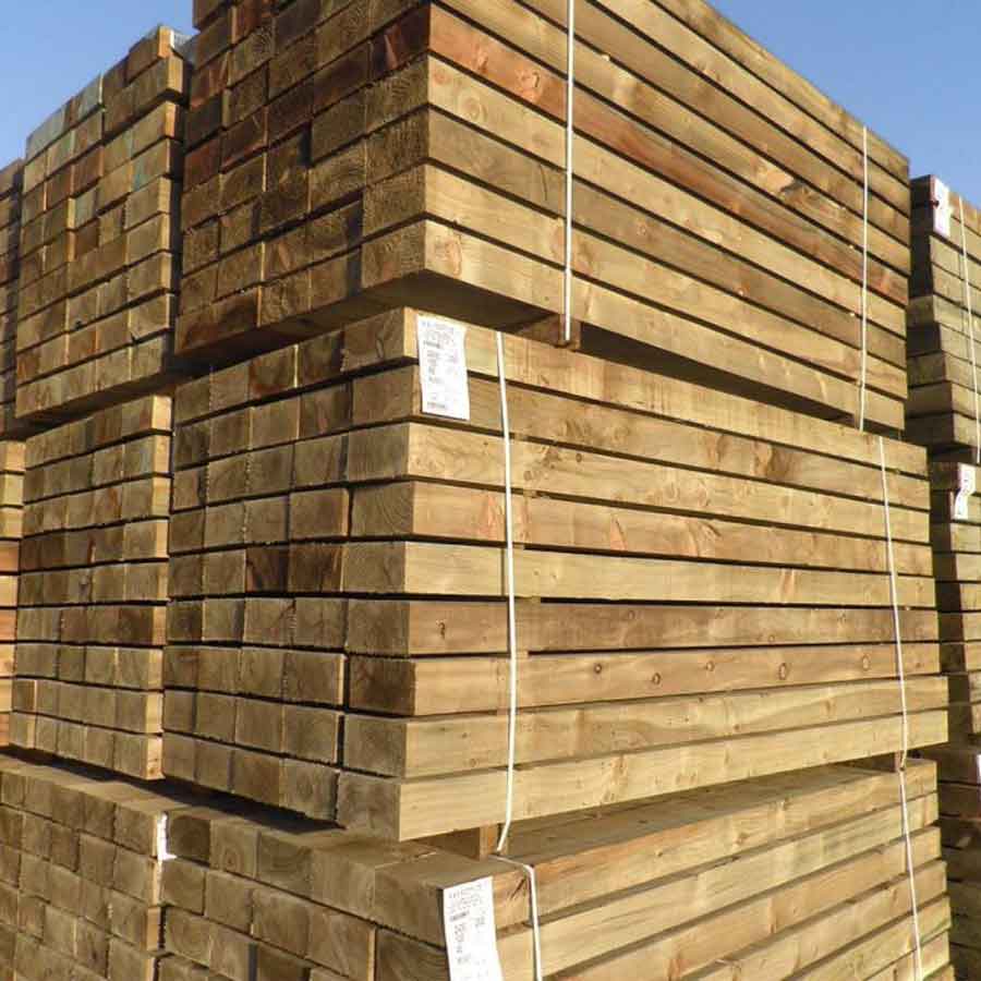 100mm x 200mm x 2400mm Brown Treated Timber Sleeper