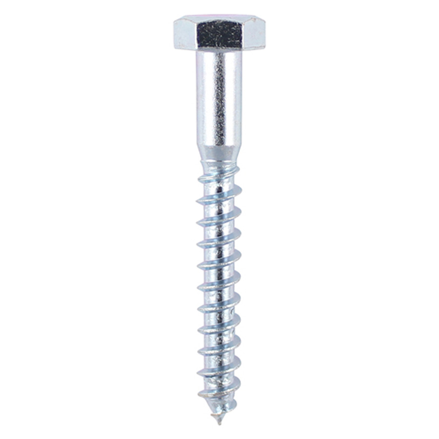 Timco 08100CSCB 8mm x 100mm Zinc Hex Carbon Steel Coach Screw Pack of 40