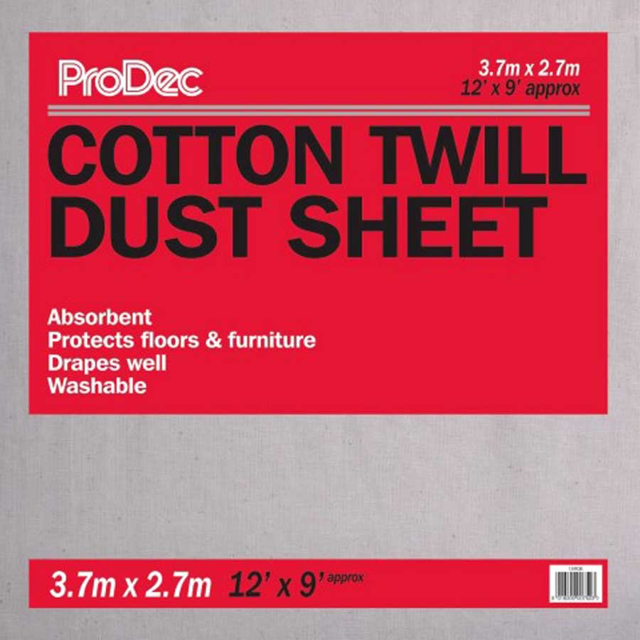 Prodec 12' x 9' Cotton Dust Sheet Hevey Building Supplies