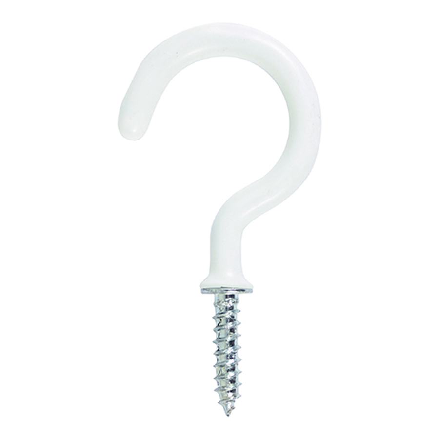 Timco 25SHWP 25mm White Round Cup Hook Pack of 6