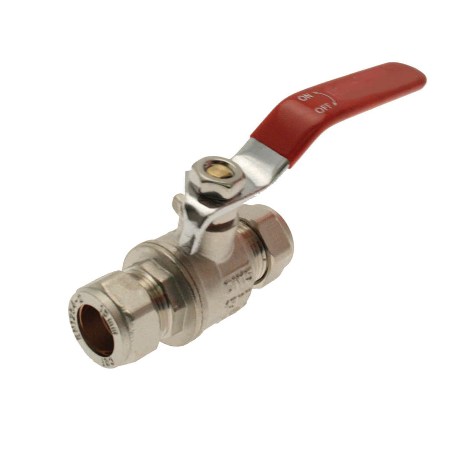 Embrass Peerless 305620 22mm Red Handle Lever Ball Valve Compression