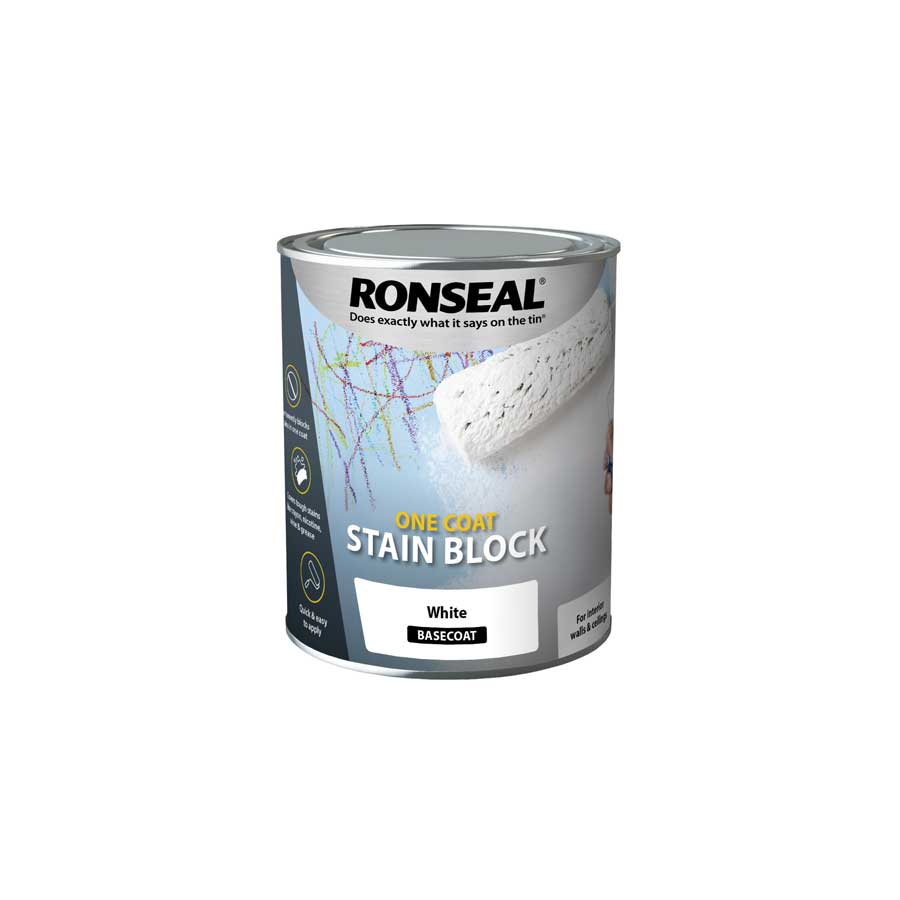 Ronseal 37301 White One Coat Stain Block 750ml