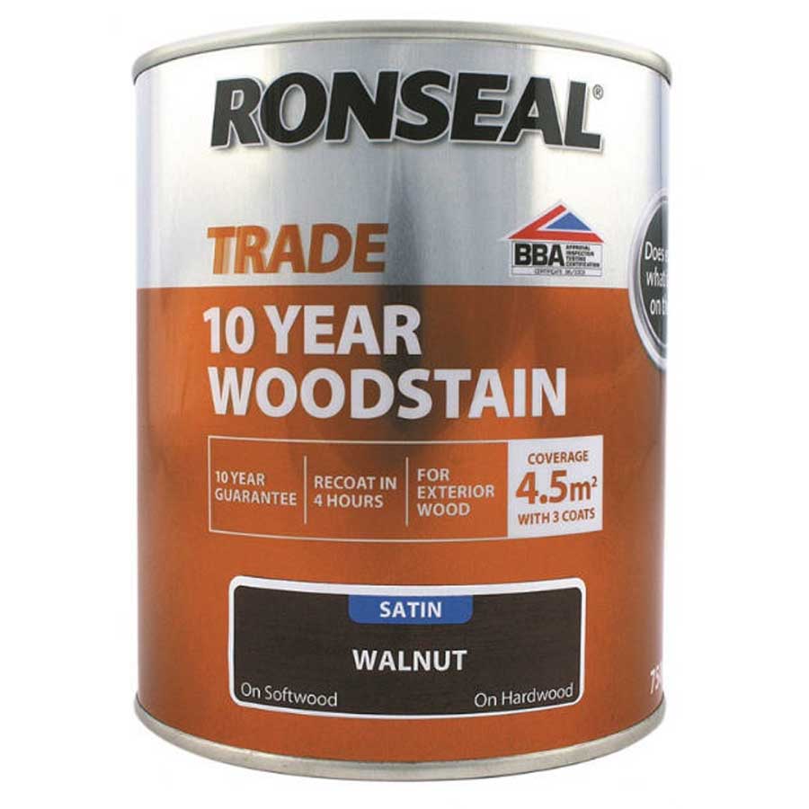 Ronseal Trade 38698 10 Year Walnut Wood Stain 750ml