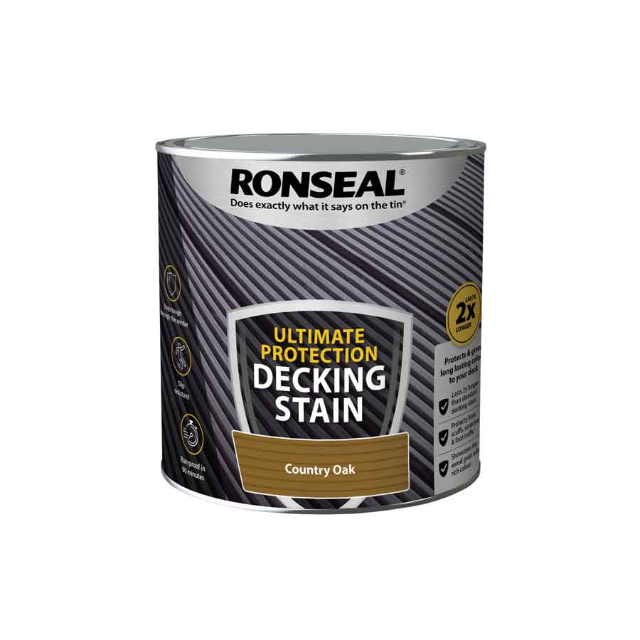 Ronseal 39110 Ultimate Country Oak Decking Stain 2.5 Ltr