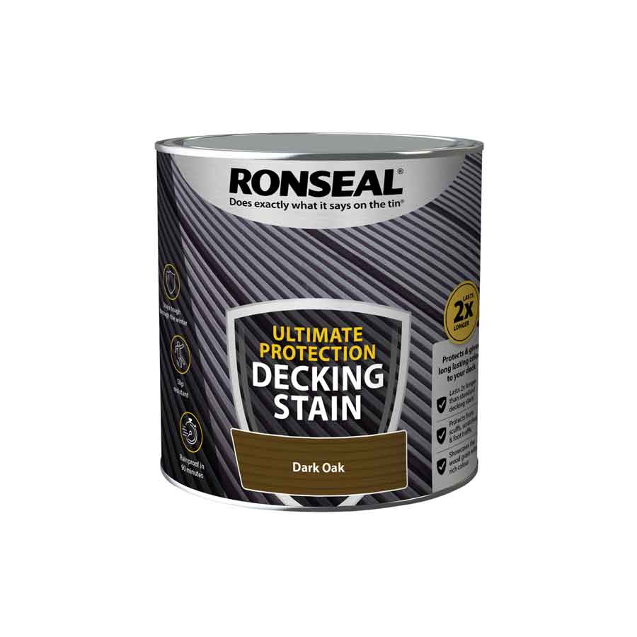 Ronseal 39112 Ultimate Dark Oak Decking Stain 2.5 Ltr