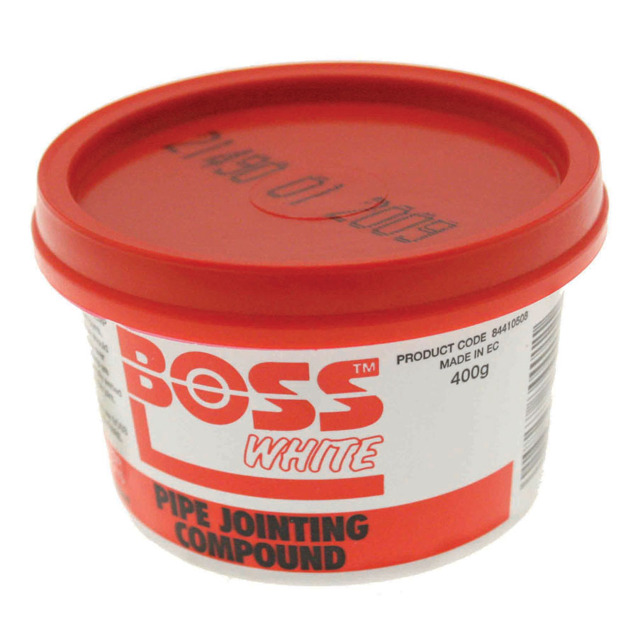 Boss 400g Pipe Jointing Compound White 50060113 Hevey Building Supplies