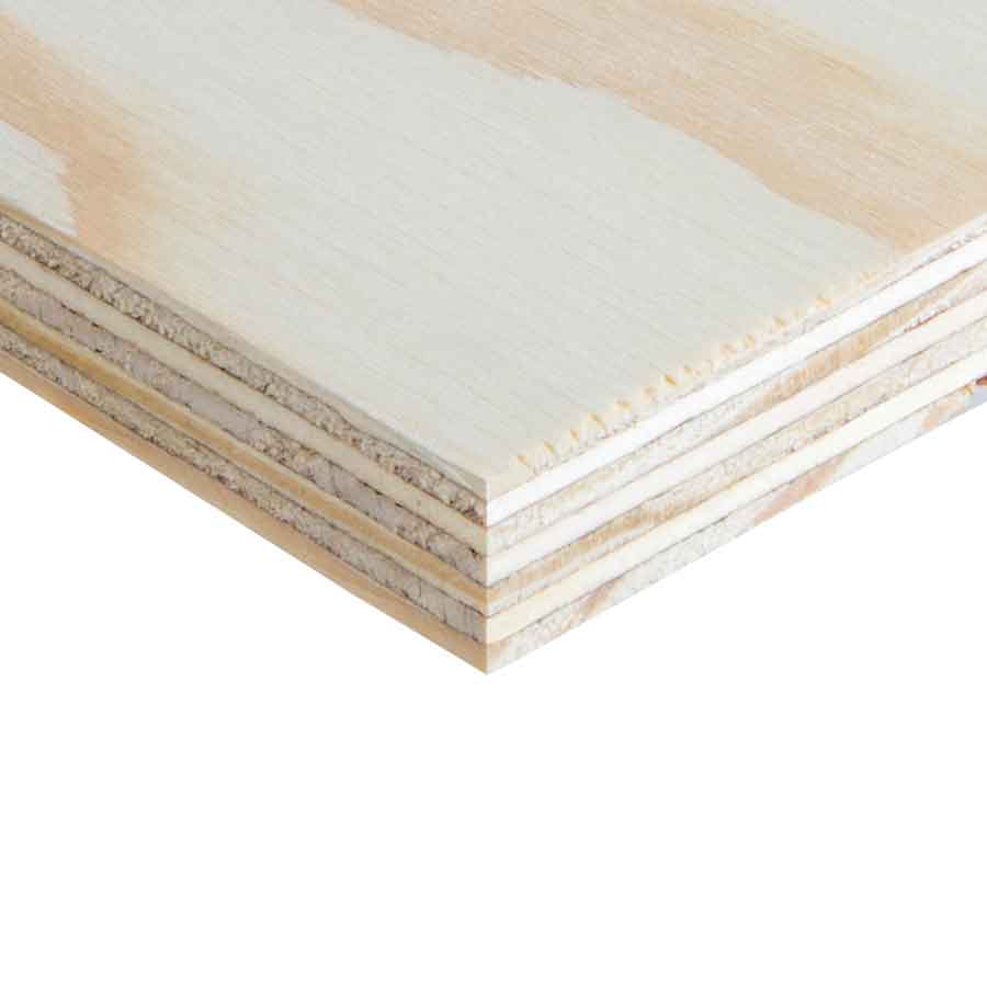 12mm x 1220mm x 2440mm Pine Faced Poplar Core Blue Edge Plywood