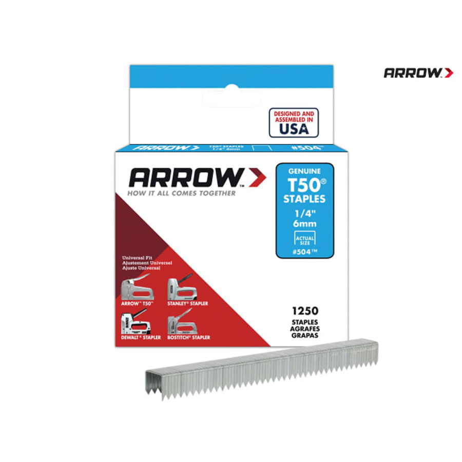 Arrow ARR50424 Heavy Duty T50 6mm Staples Pack of 1250