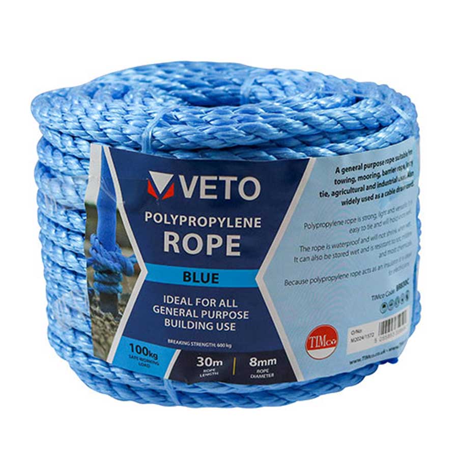 Timco BR630C 6mm x 30mm Blue Polypropylene Coil Rope Coil Rope