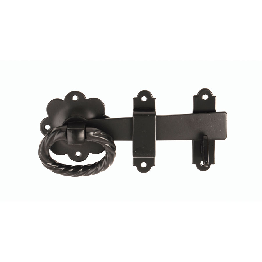Dale Hardware 6185 BLK 152mm Twisted Ring Gate Latch Hevey Building