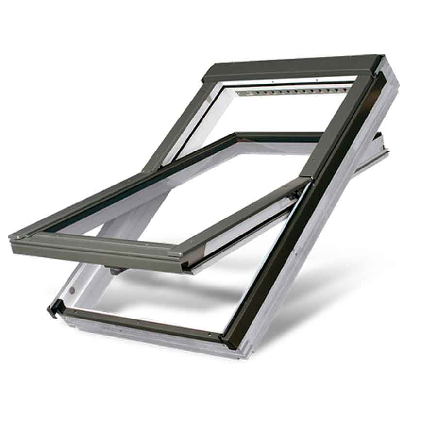 Fakro 879F01 FTW-V P2 01 550mm X 780mm White Acrylic Coated Centre Pivot Roof Window