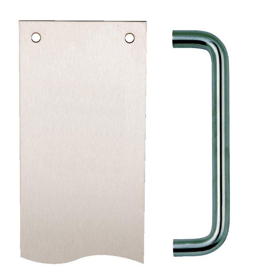 Fireband FB146 Satin Stainless Steel Pull Handle with Finger Plate