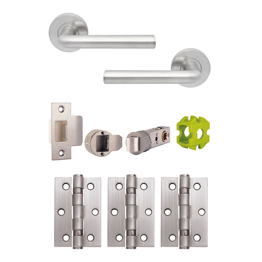 Jigtech JTB72225 SCP Round Rose Riva Lever Door Handle Pack
