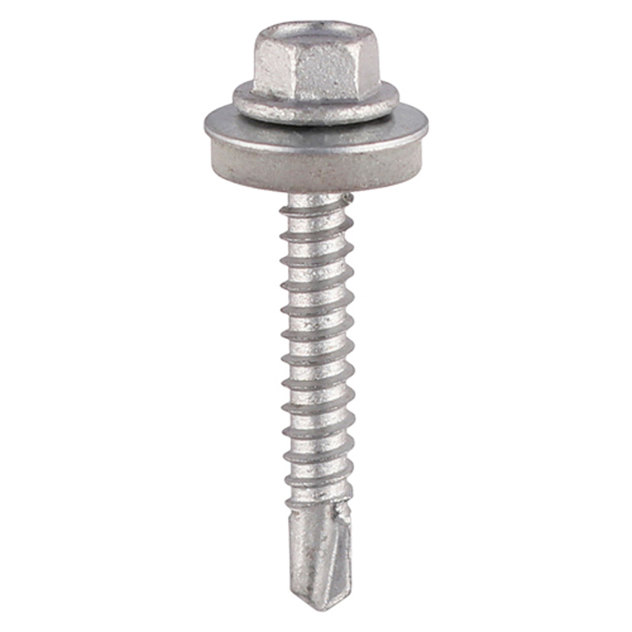 Timco L25W16B 5.5mm x 25mm Hex Silver Metal Construction Screw Pack of 100