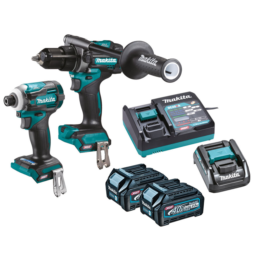 Makita DK0114G202 40V 2.5Ah XGT Combo Twin Pack Kit Hevey Building