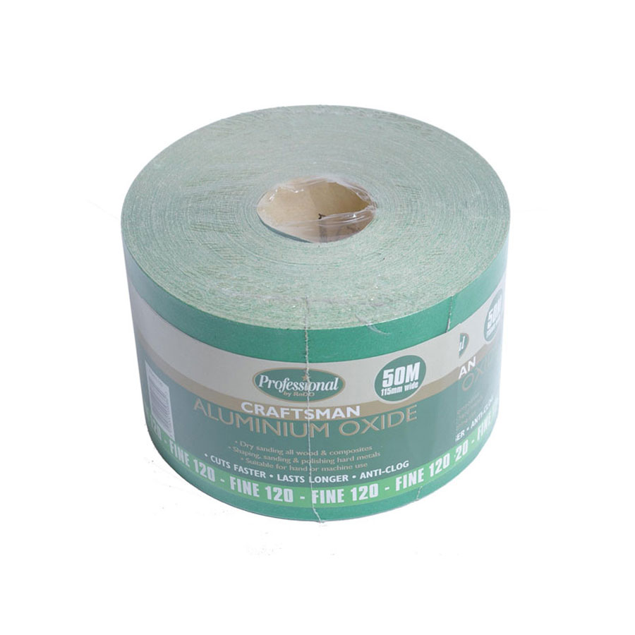 Prodec PAALL120 50m Green 120 Grit Aluminium Oxide Sand Paper Roll