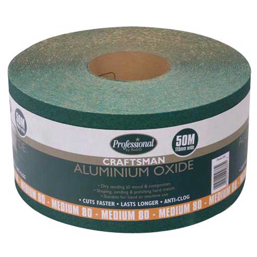 Prodec PAALL80 50m Green 80 Grit Aluminium Oxide Sand Paper Roll