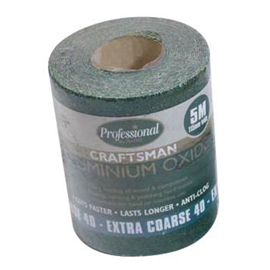 Prodec PAALV40 5m Green 40 Grit Aluminium Oxide Sand Paper Roll