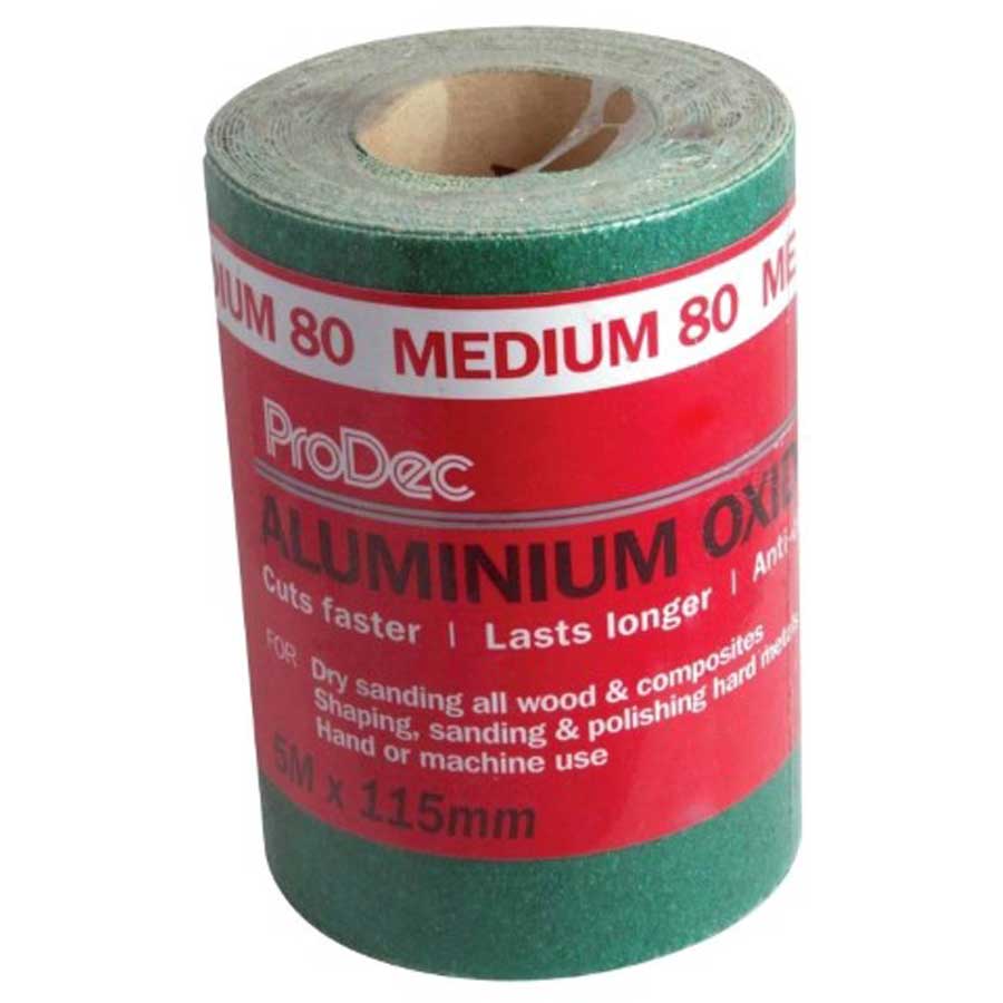 Prodec PAALV80 5m Green 80 Grit Aluminium Oxide Sand Paper Roll