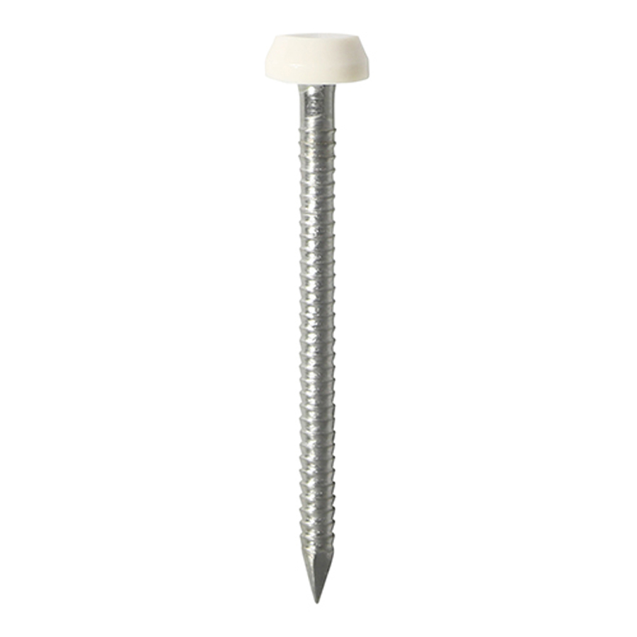 Timco PP30WP 30mm White Stainless Steel Polymer Headed Nail Pack of 60