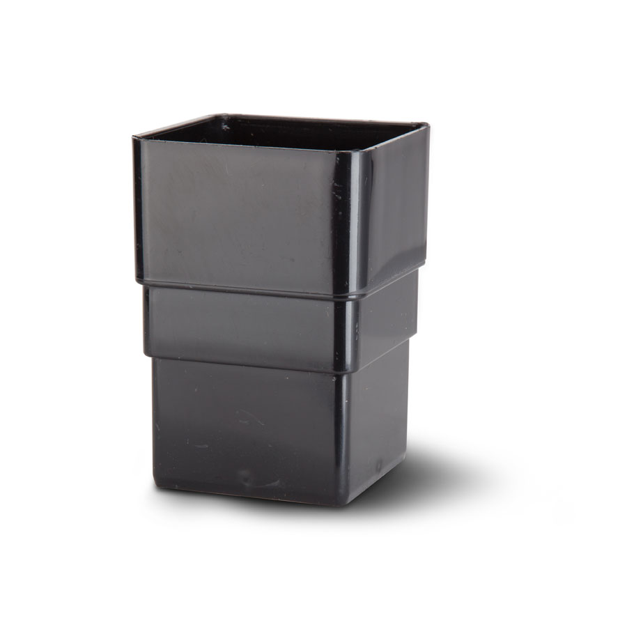 Polypipe RS225B Square Downpipe Connector Black 65mm Hevey Building