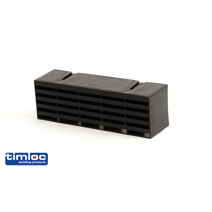 Timloc 60mm x 215mm Black Plastic Air Brick