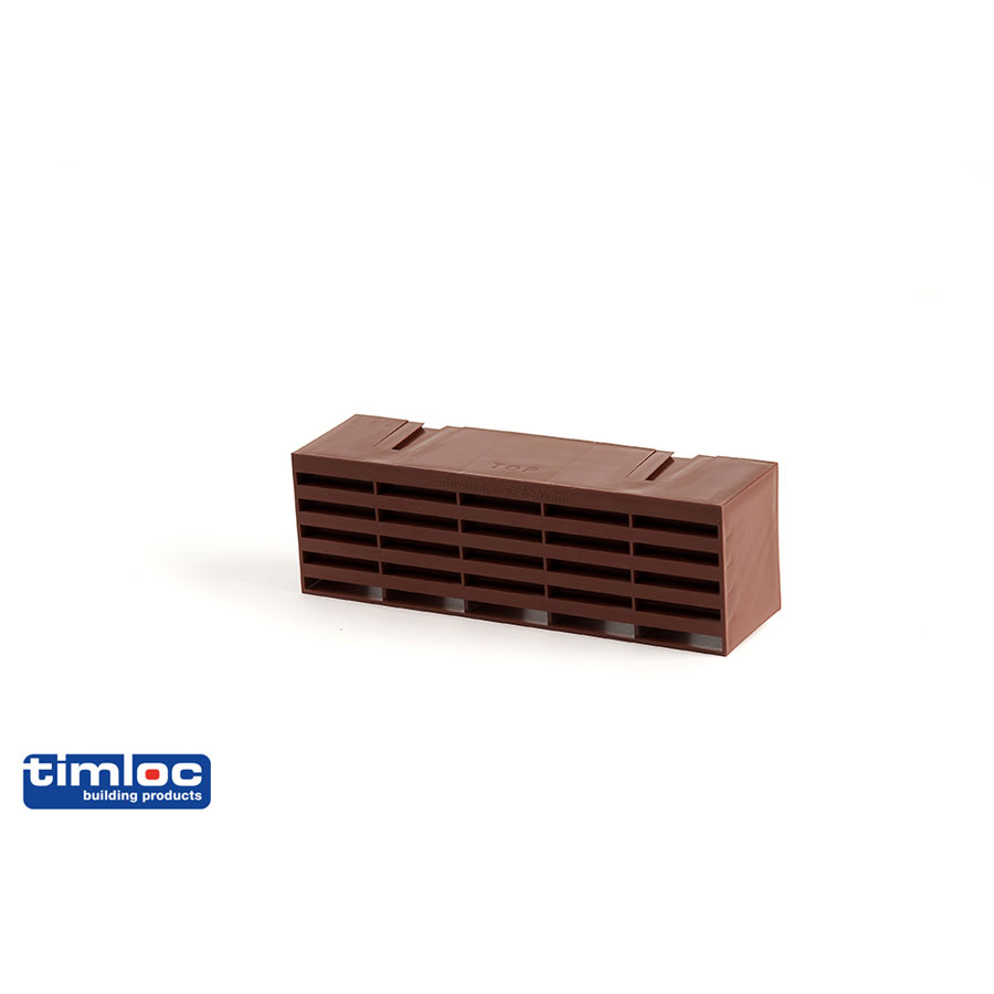 Timloc 60mm x 215mm Brown Plastic Air Brick