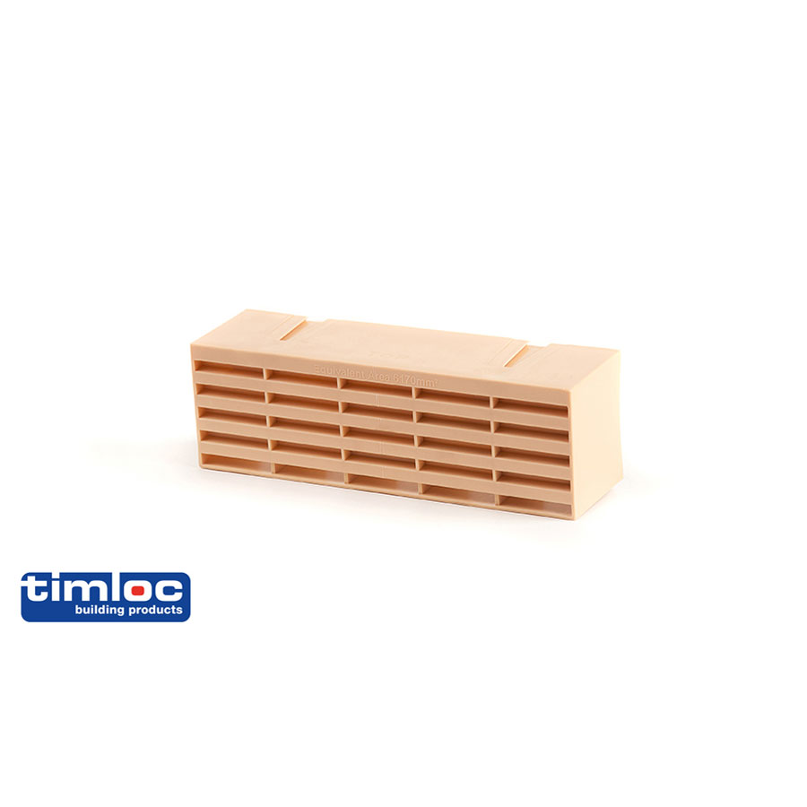 Timloc 60mm x 215mm Buff Plastic Air Brick