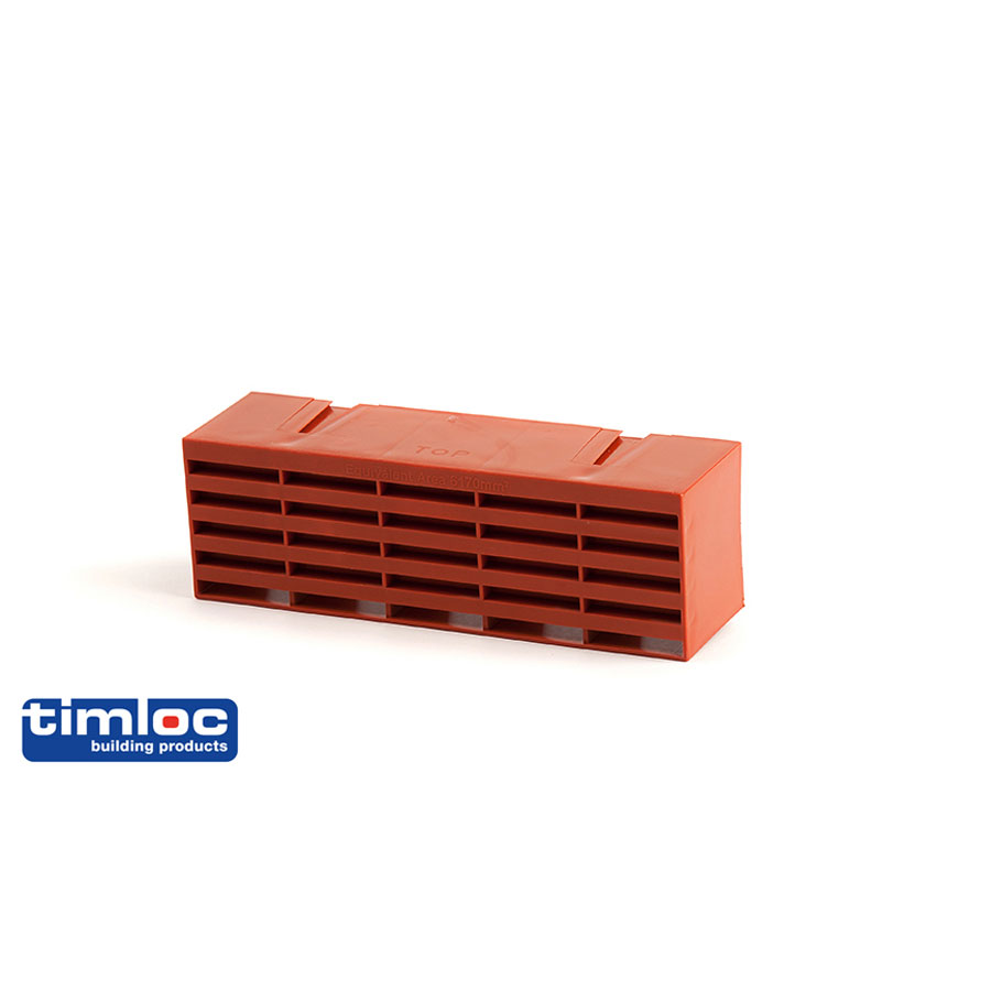 Timloc 60mm x 215mm Terracotta Plastic Air Brick