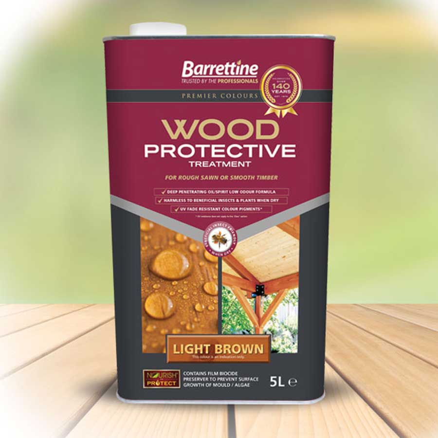 Barrettine Light Brown Wood Protective Treatment 5 Ltr